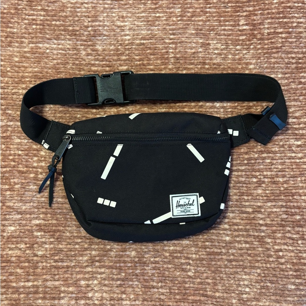 Herschel Supply Co. Black Printed Belt Bag / Fanny Pack